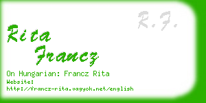 rita francz business card